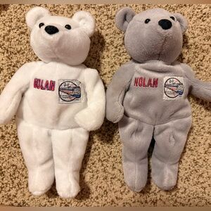 Nolan Ryan Plush Bear Duo - White and Gray